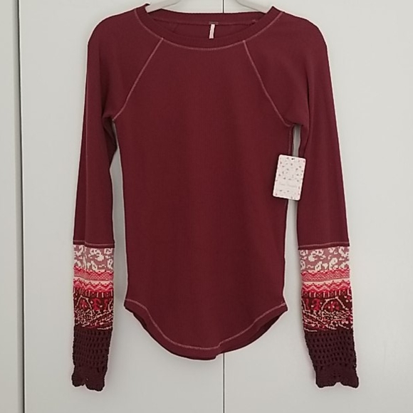 Free People Knitted Sleeve Raglan Top - Picture 5 of 7